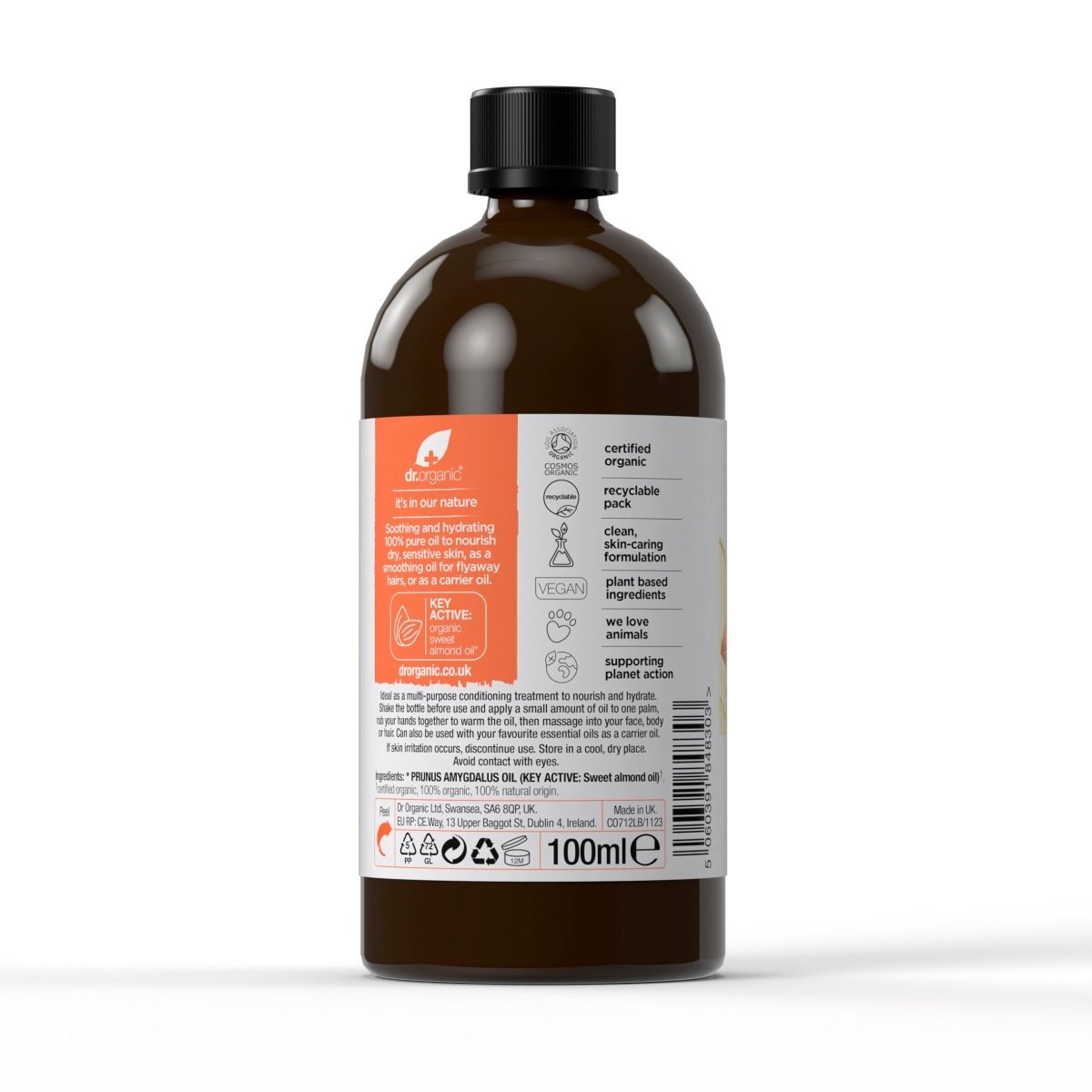 Aceite de Almendras dulces 100% puro 100ml - drorganic.es