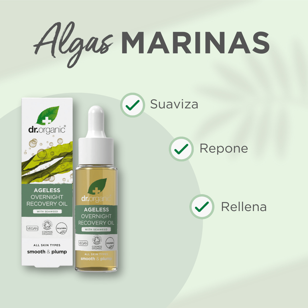 Aceite recuperador de noche Algas Marinas siempre joven 30ml - drorganic.es