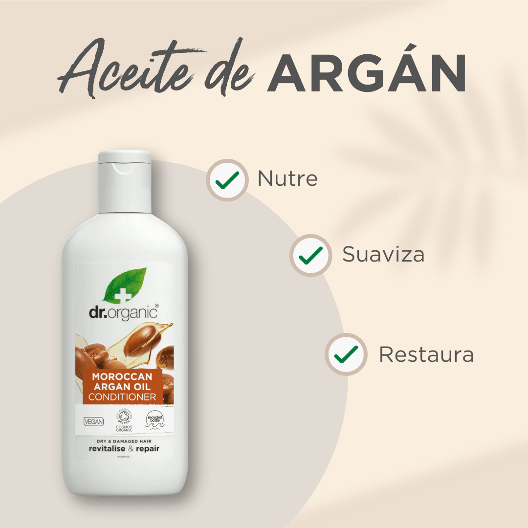 Acondicionador Aceite de Argán Marroquí para cabello seco o dañado 265ml - drorganic.es