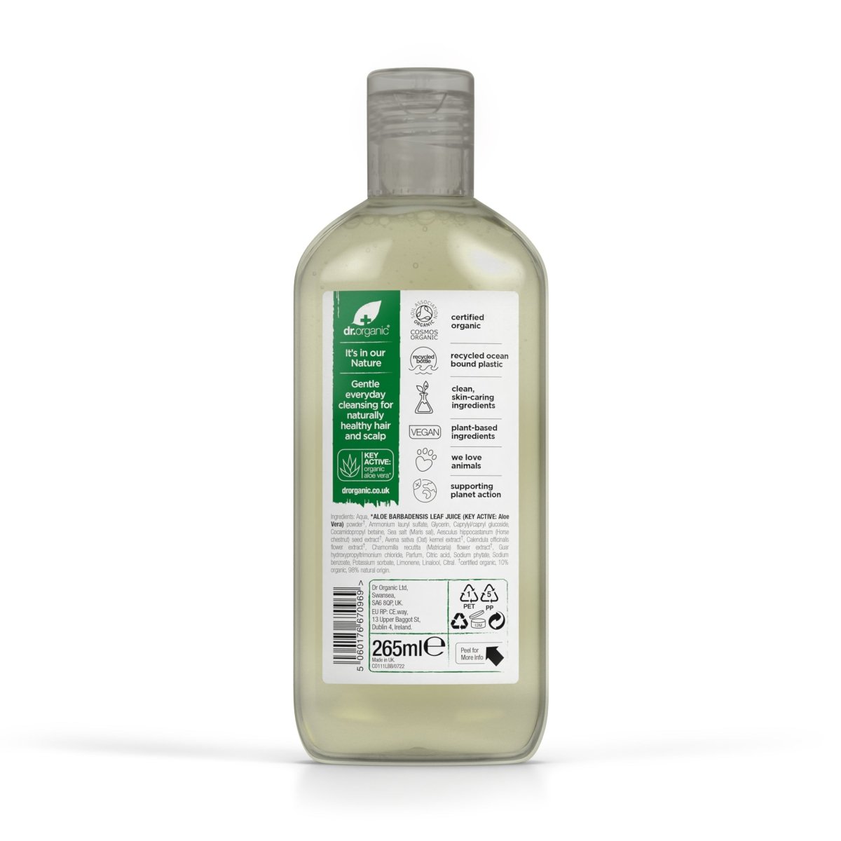 Champú de Aloe Vera para todo tipo de cabello 265ml - drorganic.es