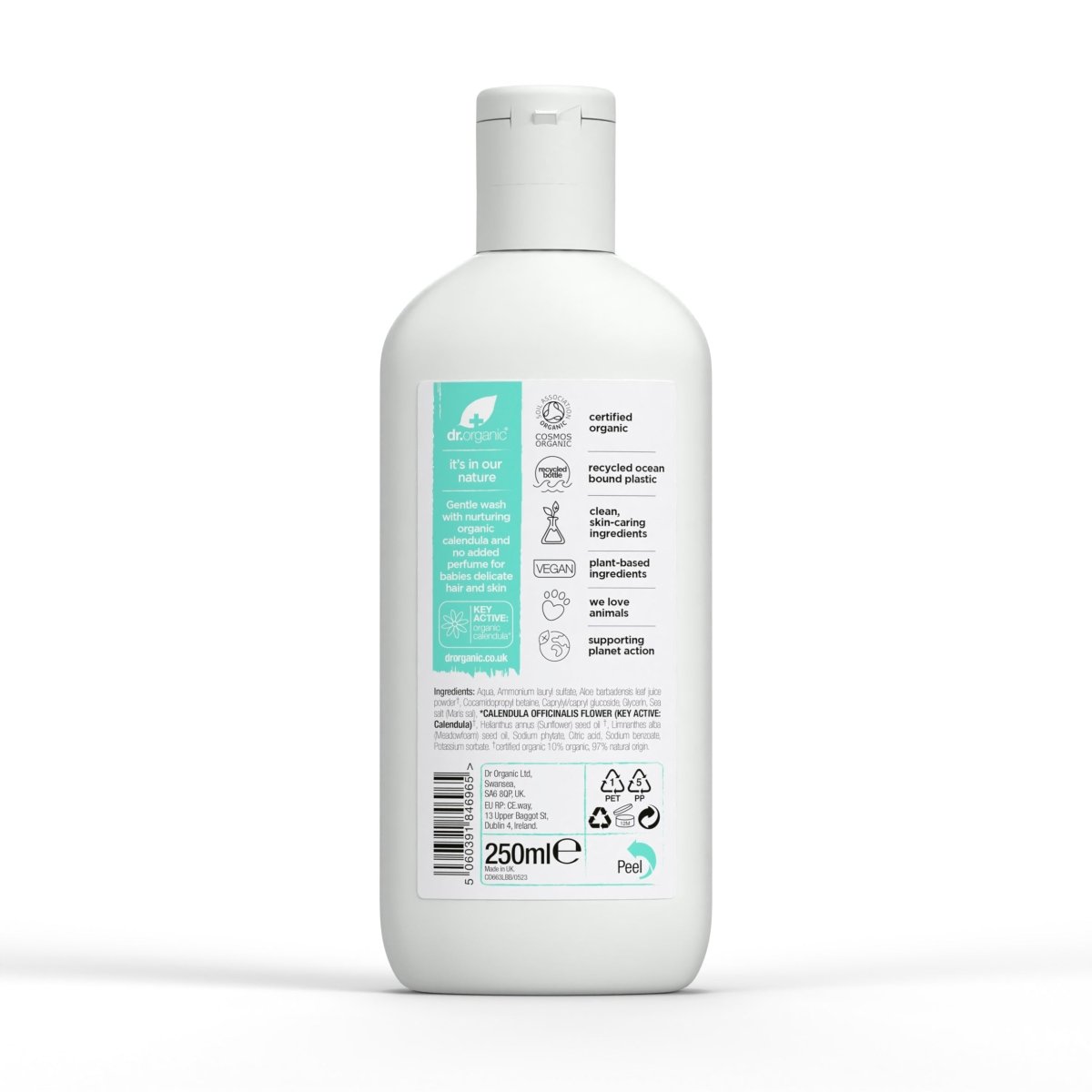 Champú y gel de baño Caléndula para bebé 250ml - drorganic.es