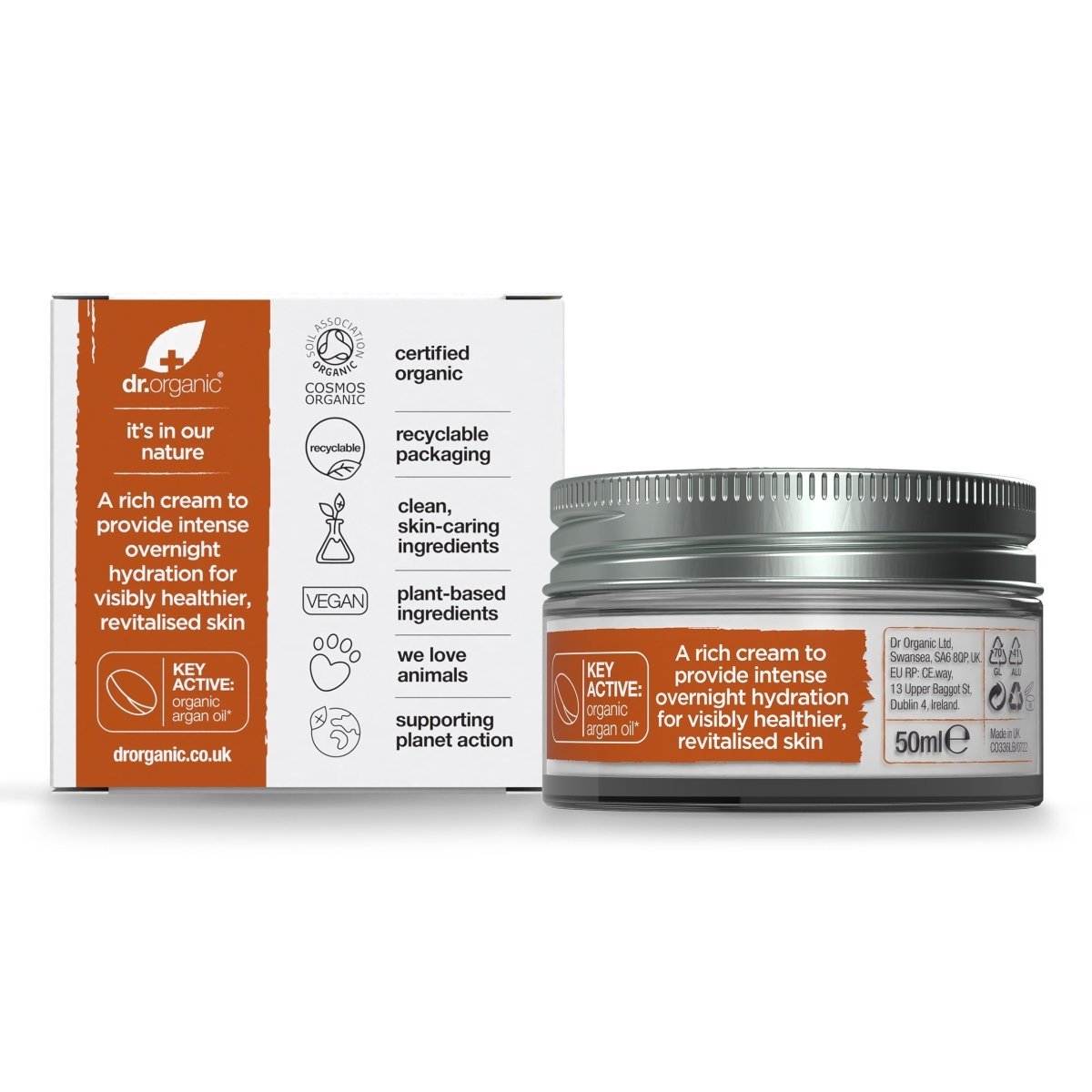 Crema de noche Aceite de Argán Marroquí para piel normal a seca 50ml - drorganic.es