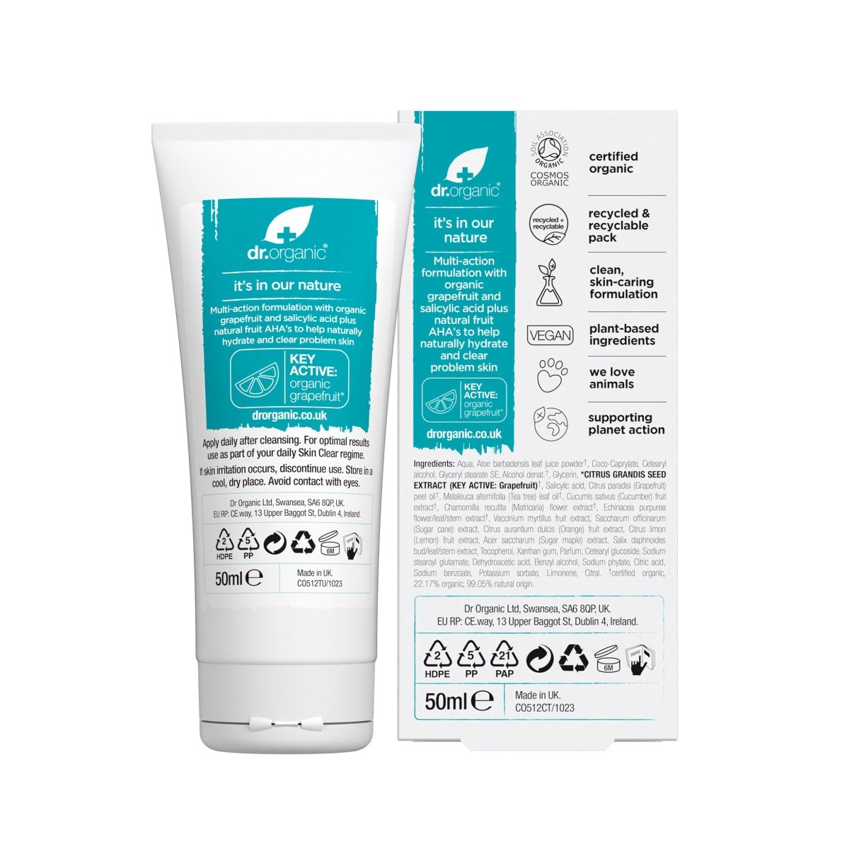 Crema Hidratante Control de grasa 5 en 1 Skin Clear 50ml - drorganic.es