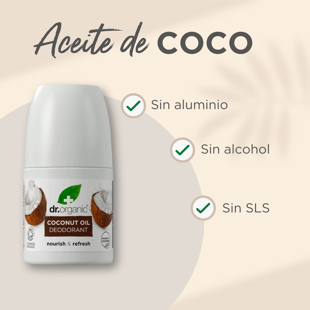 Desodorante Aceite Virgen de Coco piel seca o sensible 50ml - drorganic.es