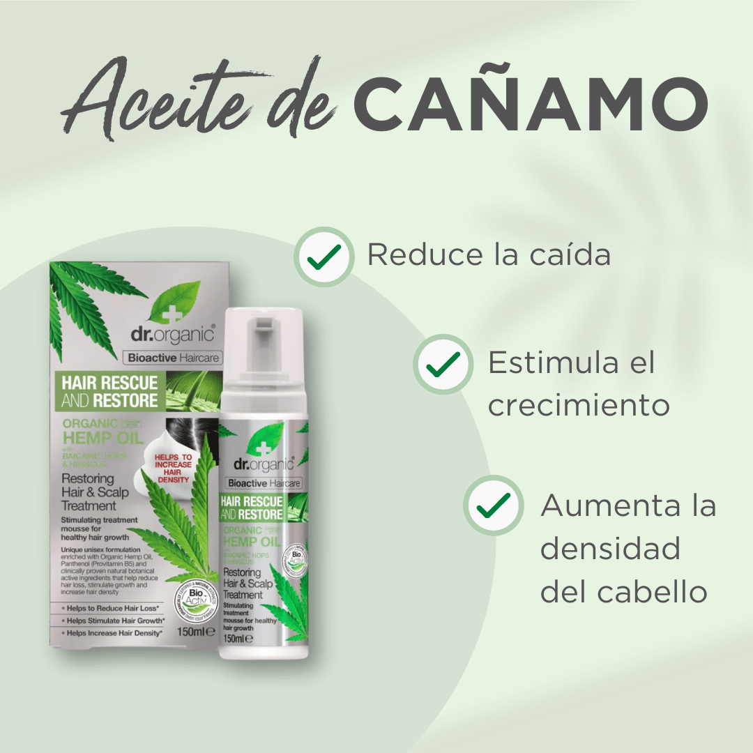 Espuma de tratamiento anticaída de Cáñamo 150ml - drorganic.es