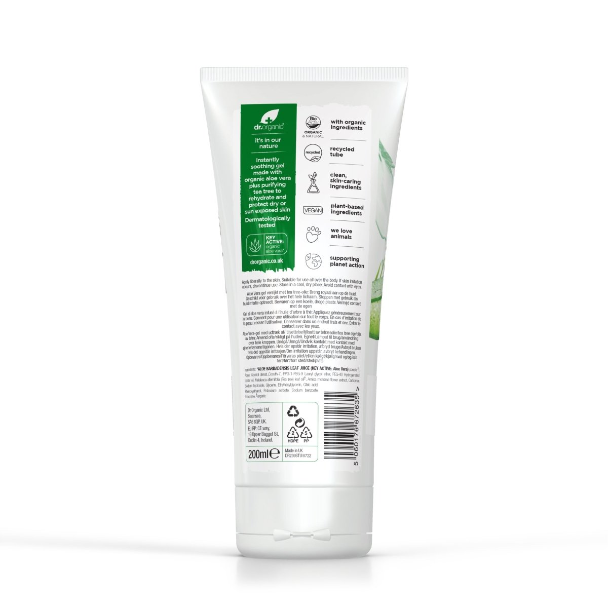 Gel Aloe Vera con Árbol de Té 200ml - drorganic.es
