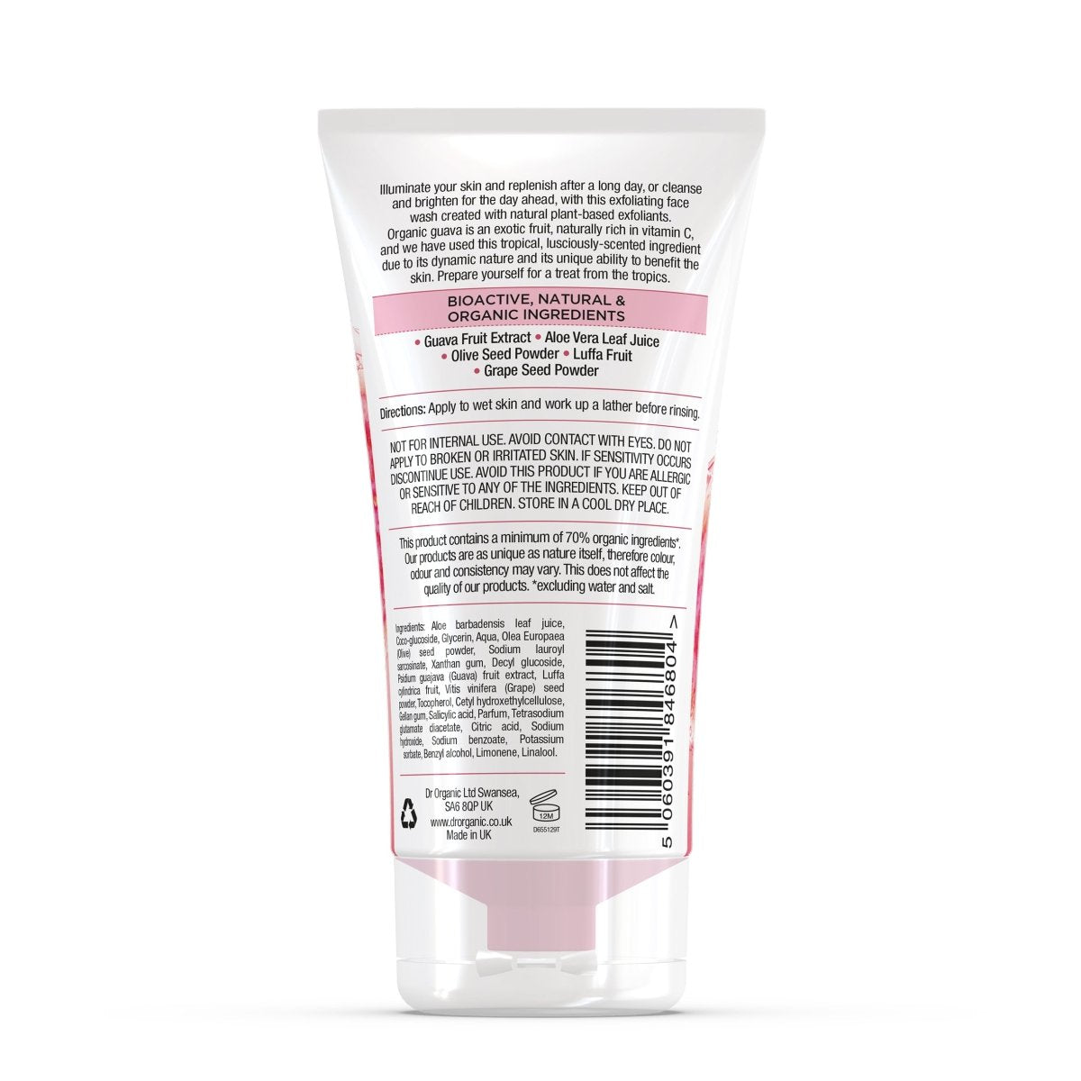 Jabón facial exfoliante suave Vitamina C para piel cansada y apagada 150ml - drorganic.es