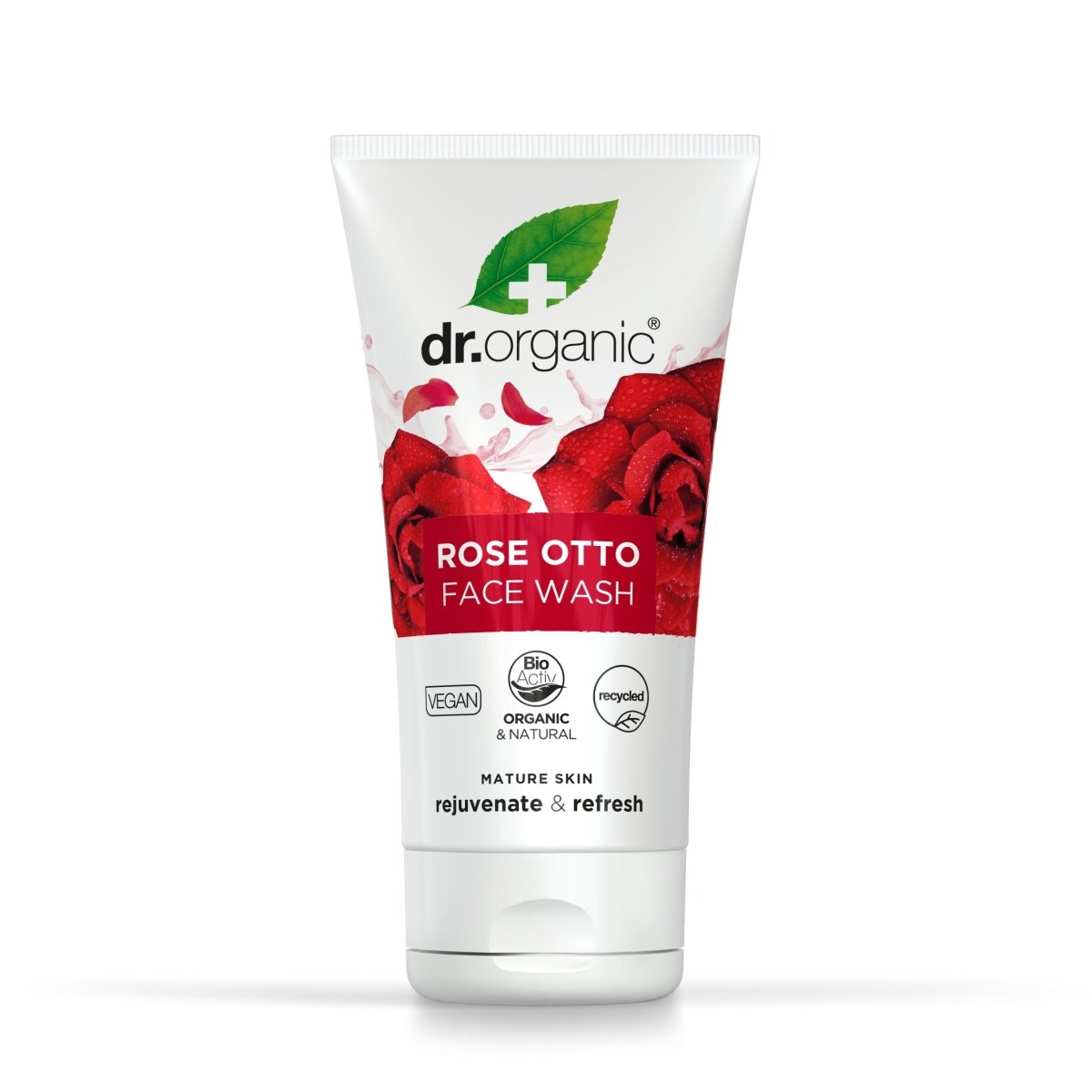 Limpiador facial cremoso Rosa Damascena para piel madura 150ml - drorganic.es