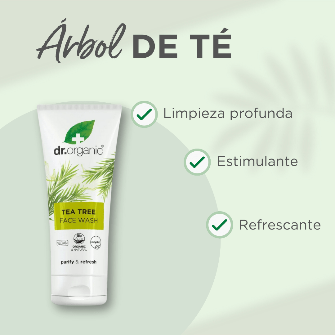 Limpiador facial purificante de Árbol de Té 150ml - drorganic.es