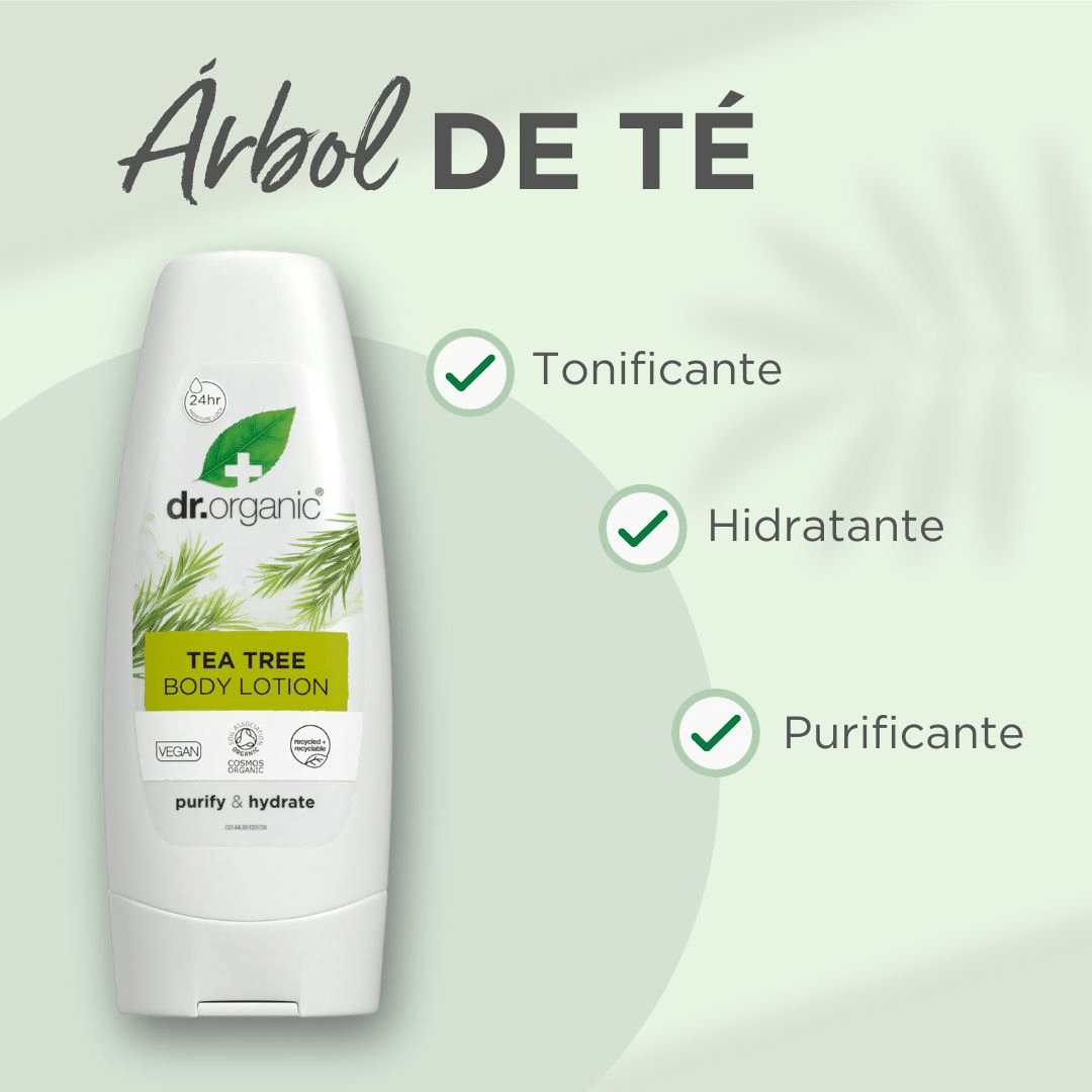 Loción corporal de Árbol de Té purificante 200ml - drorganic.es