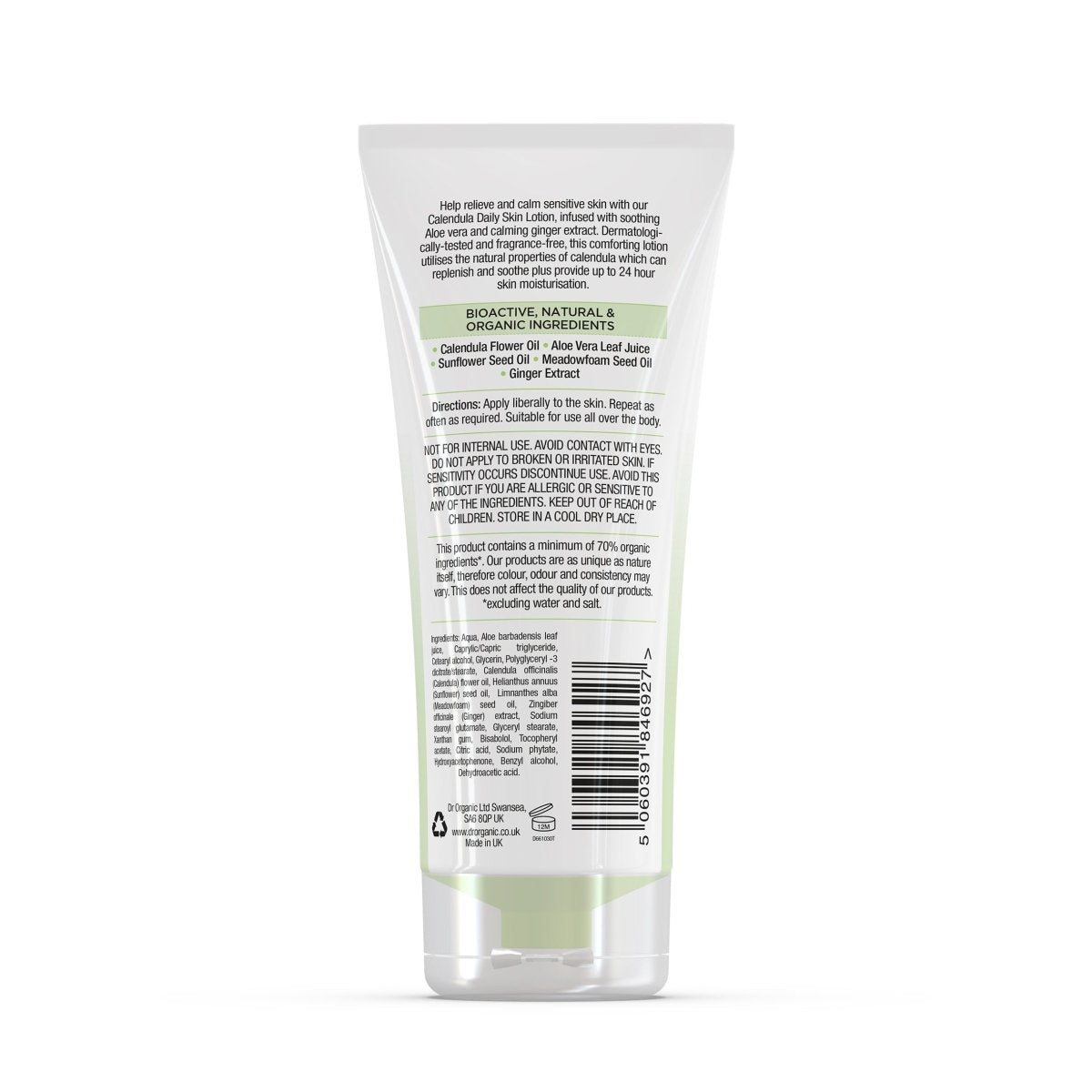 Loción corporal de Caléndula para piel sensible 200ml - drorganic.es