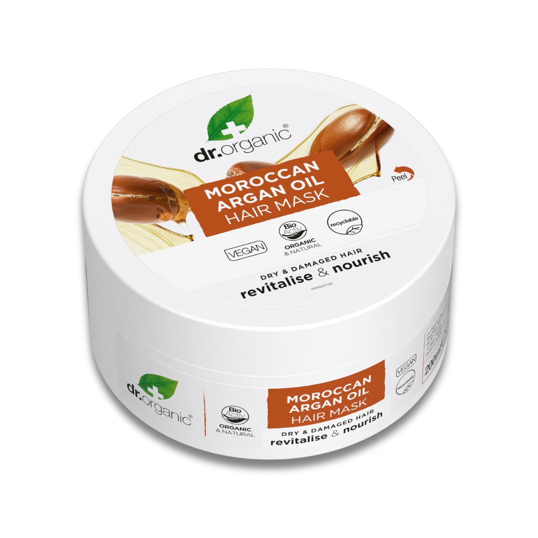 Mascarilla capilar de Aceite de Argán Marroquí para cabello seco o dañado 200ml - drorganic.es