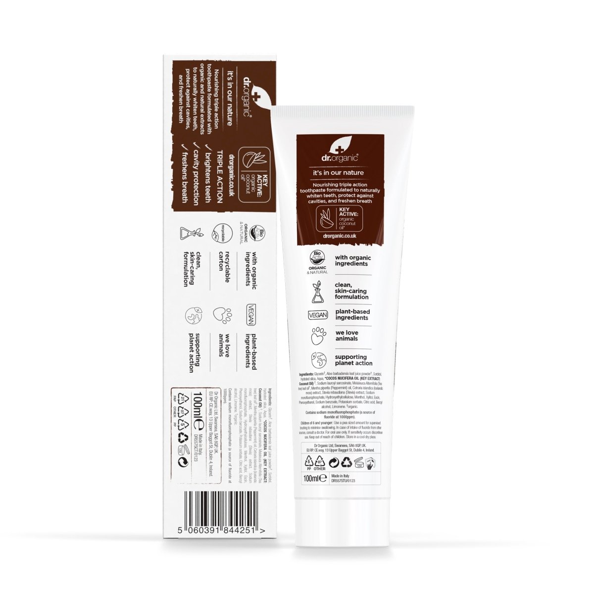 Pasta de dientes Aceite Virgen de Coco 100ml - drorganic.es