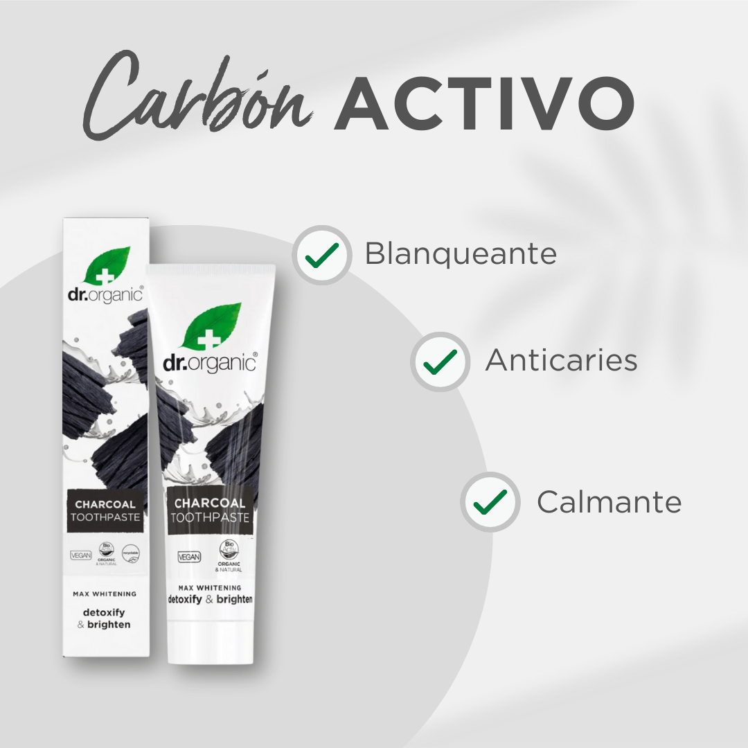 Pasta de dientes blanqueante de Carbón 100ml - drorganic.es