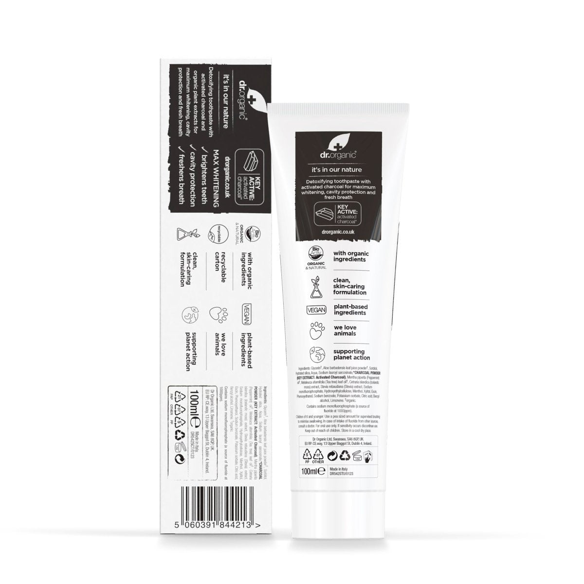 Pasta de dientes blanqueante de Carbón 100ml - drorganic.es