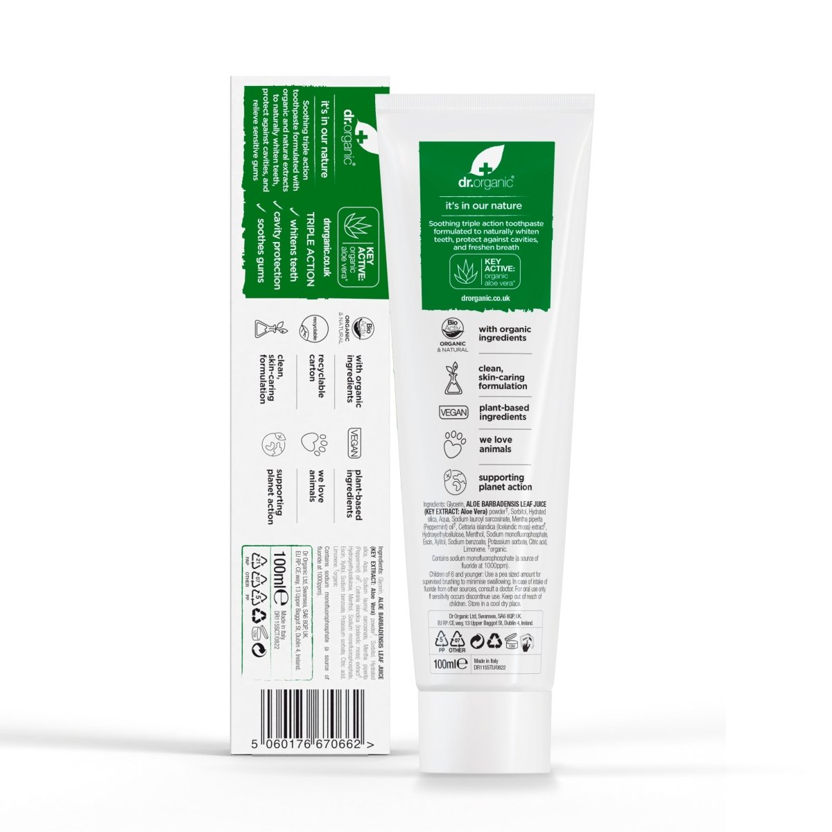 Pasta de Dientes de Aloe Vera encías sensibles 100ml - drorganic.es
