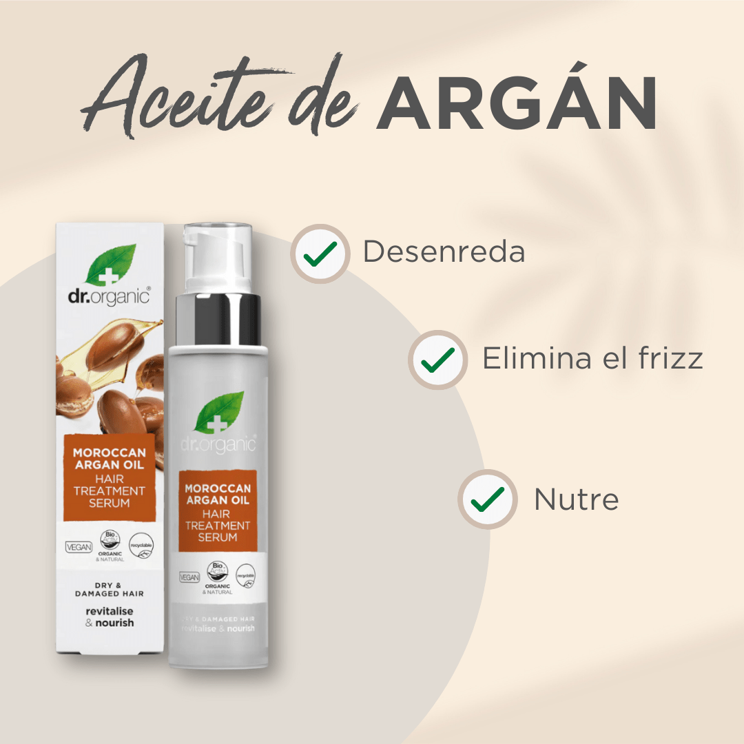 Sérum tratamiento capilar Aceite de Argán Marroquí para cabello seco o dañado 100ml - drorganic.es