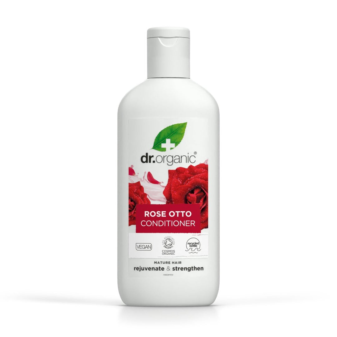 Acondicionador de Rosa Damascena cabello maduro 265ml - drorganic.es