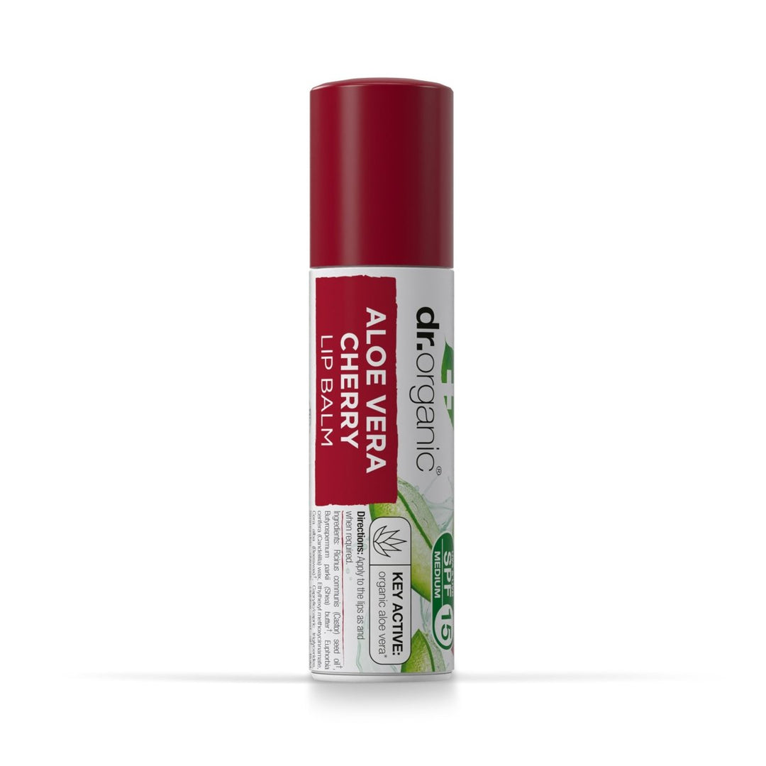 Bálsamo Labial de Aloe Vera y Cereza SPF 15 5,7 gr - drorganic.es