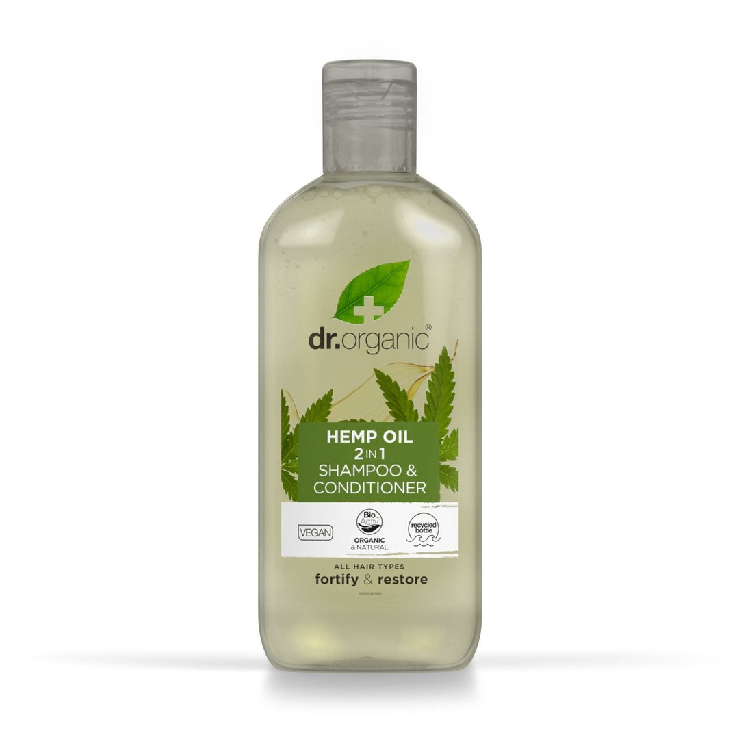 Champú & Acondicionador de Cáñamo para cabello fino y debilitado 265ml - drorganic.es