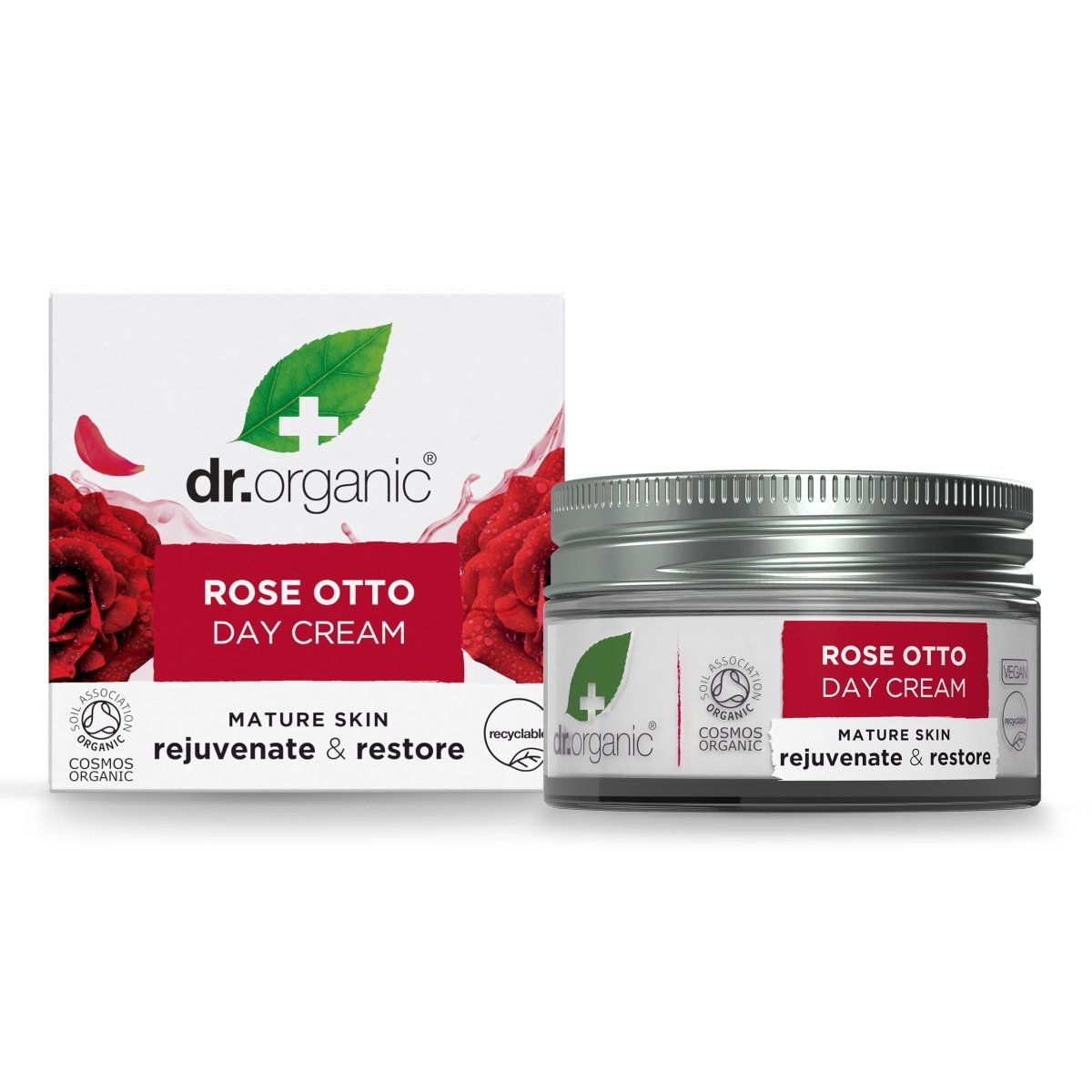 Crema de Día Rosa Damascena para piel madura 50ml - drorganic.es