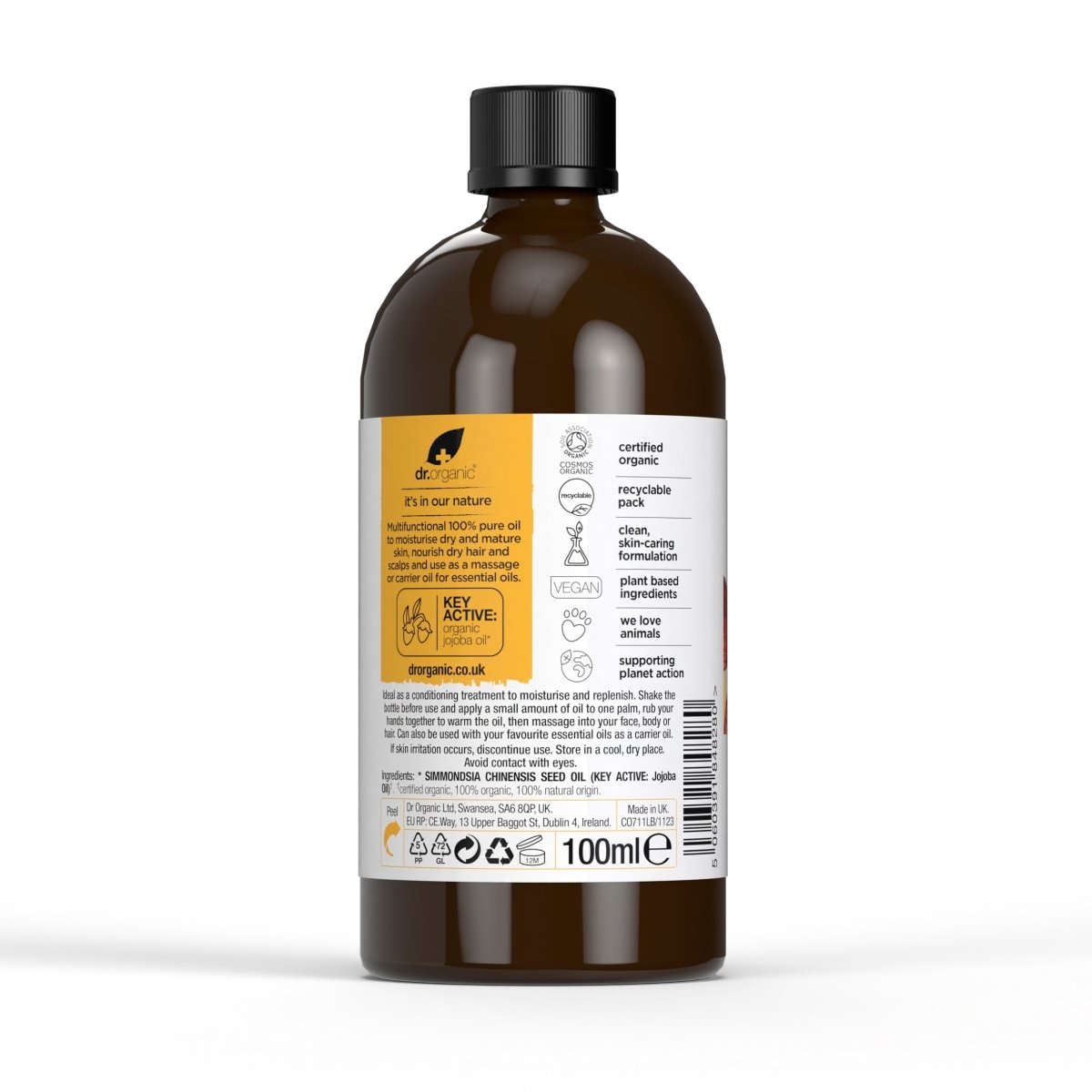 Aceite de Jojoba 100% puro 100ml - drorganic.es