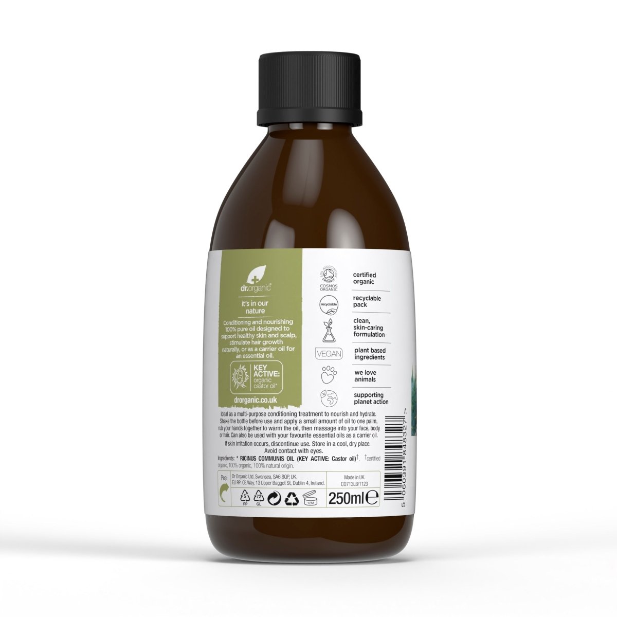 Aceite de Ricino 100% puro 250ml - drorganic.es