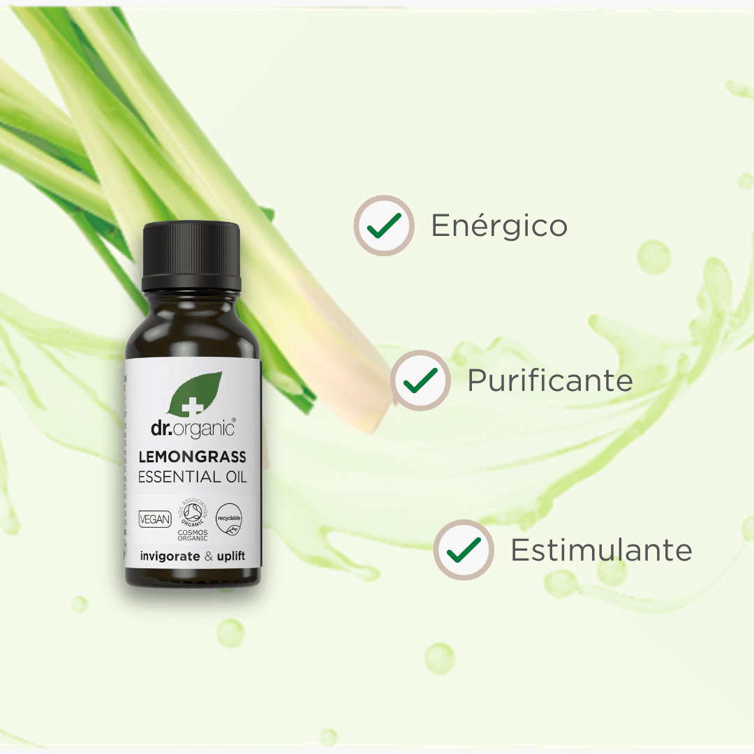 Aceite esencial de Lemongrass Bio y 100% puro - drorganic.es