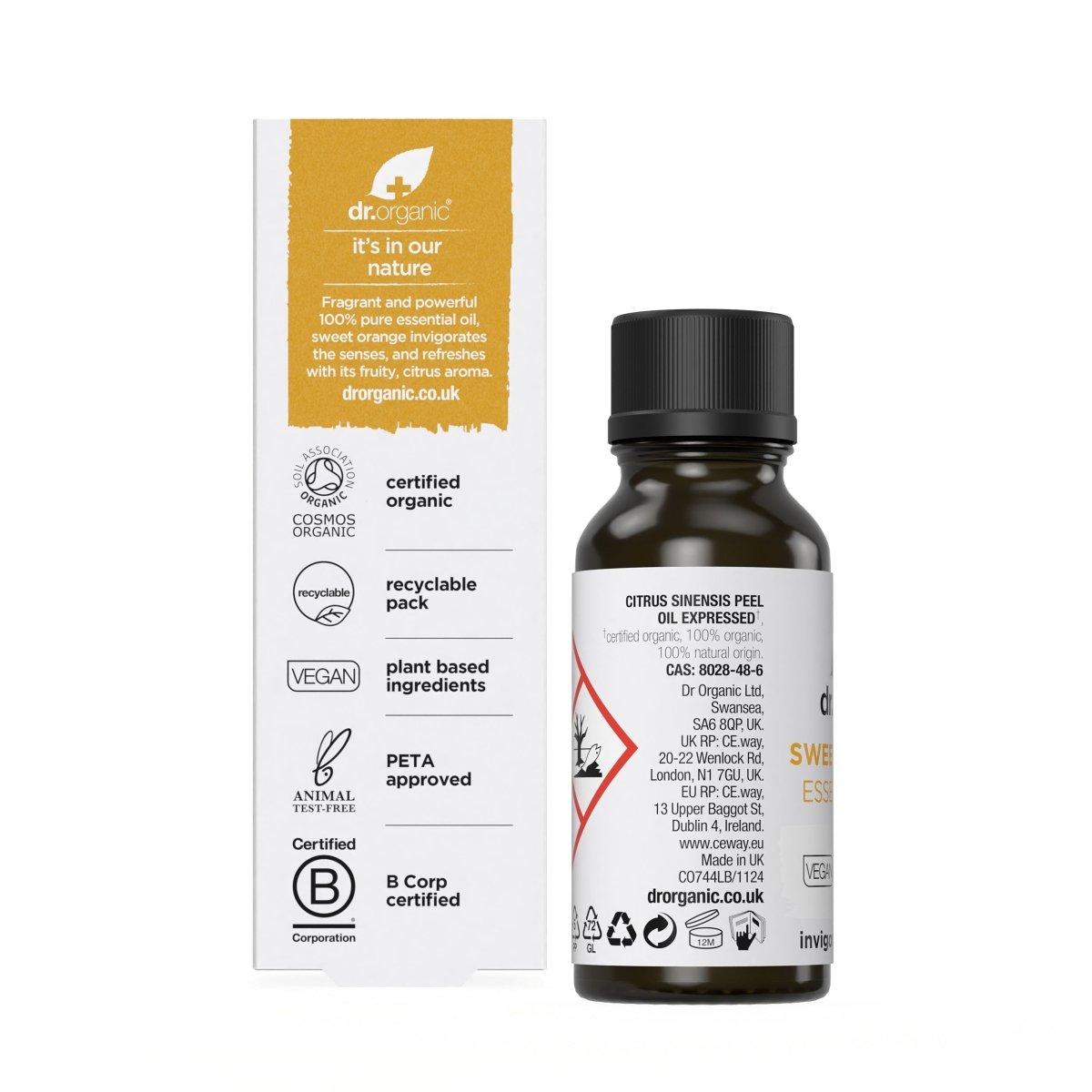 Aceite esencial de naranja dulce Bio y 100% puro 10ml - drorganic.es