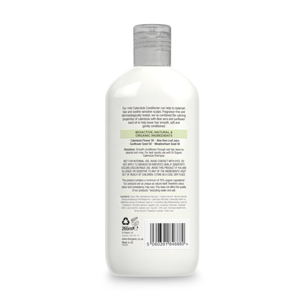 Acondicionador de Caléndula para cuero cabelludo sensible 265ml - drorganic.es