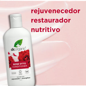 Acondicionador de Rosa Damascena cabello maduro 265ml - drorganic.es