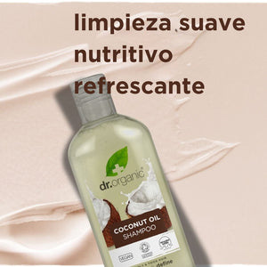 Champú Aceite Virgen de Coco para cabello grueso o rizado 265ml - drorganic.es