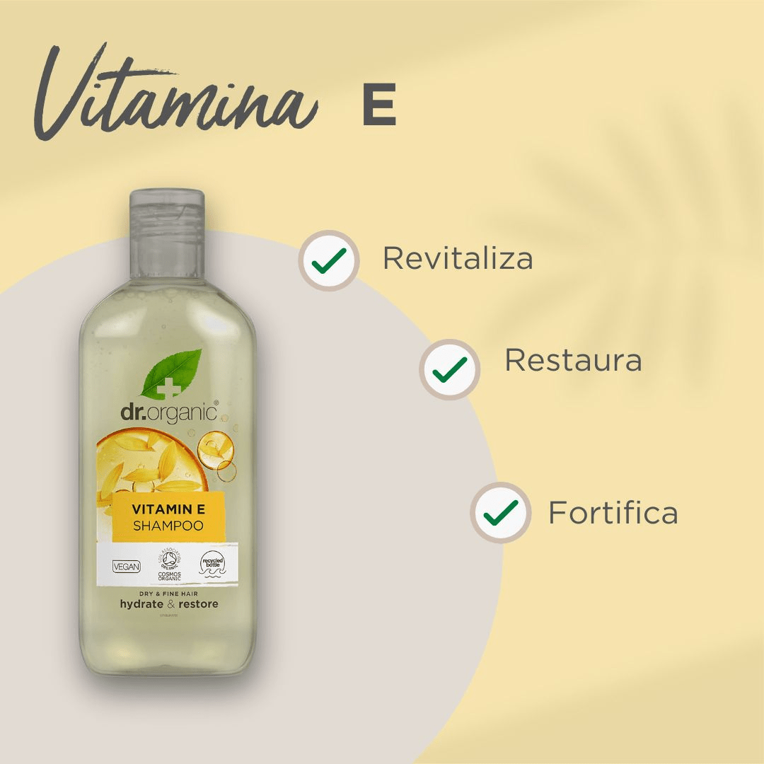 Champú de Vitamina E para cabello fino 265 ml - drorganic.es