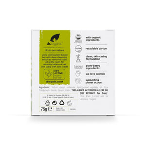 Champú sólido Árbol de Té y Limón para cabello graso 75 gr - drorganic.es