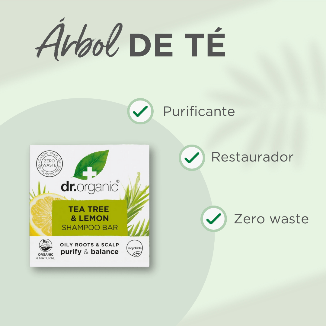 Champú sólido Árbol de Té y Limón para cabello graso 75 gr - drorganic.es
