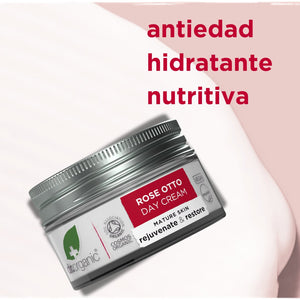 Crema de Día Rosa Damascena para piel madura 50ml - drorganic.es