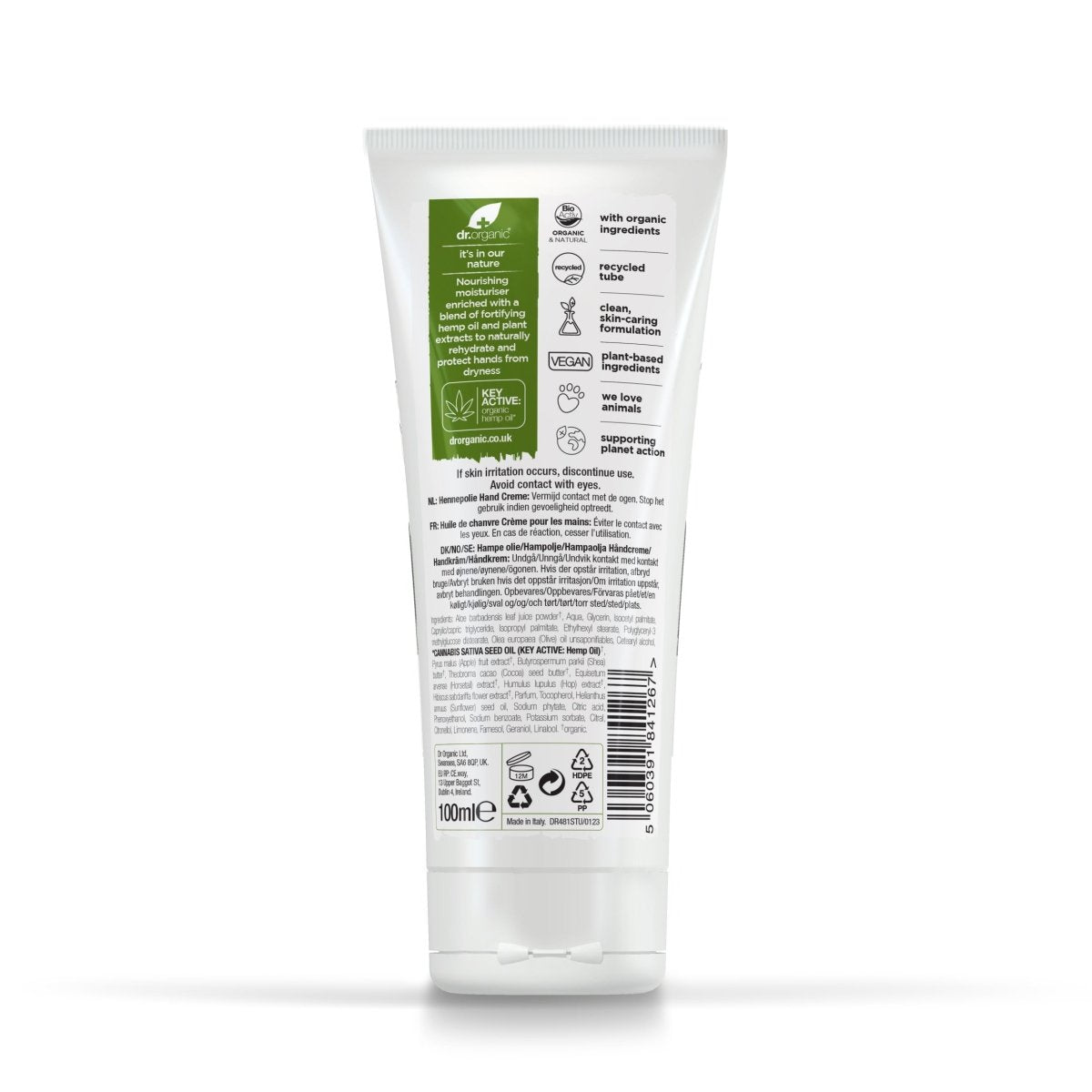 Crema de manos y uñas Aceite de Cáñamo 100ml - drorganic.es