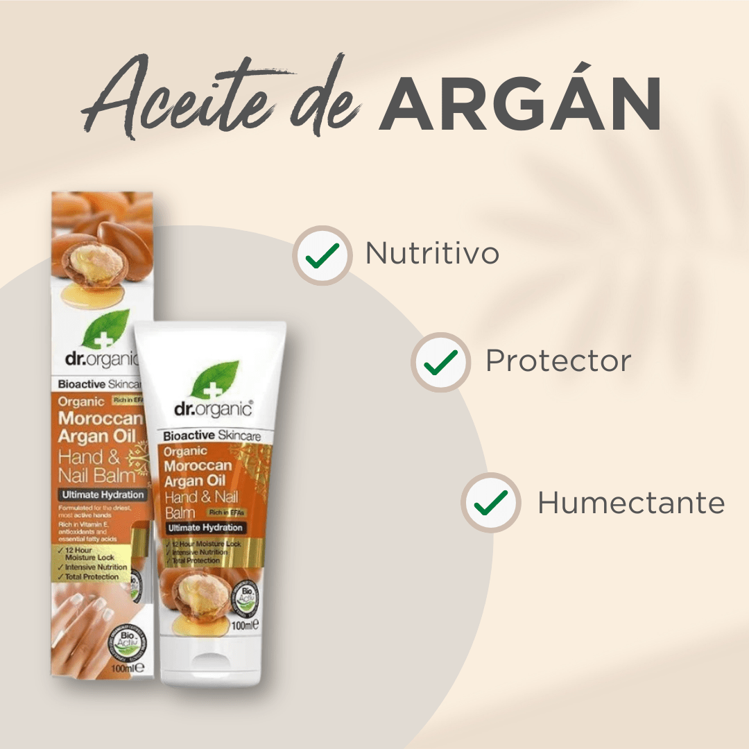 Crema de Manos y Uñas de Argán 125ml (Piel Normal - Seca) - drorganic.es
