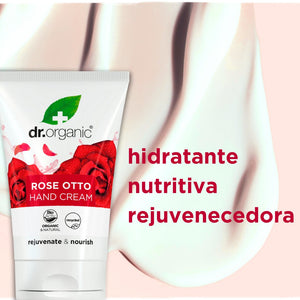 Crema de manos y uñas Rosa Damascena 125ml - drorganic.es