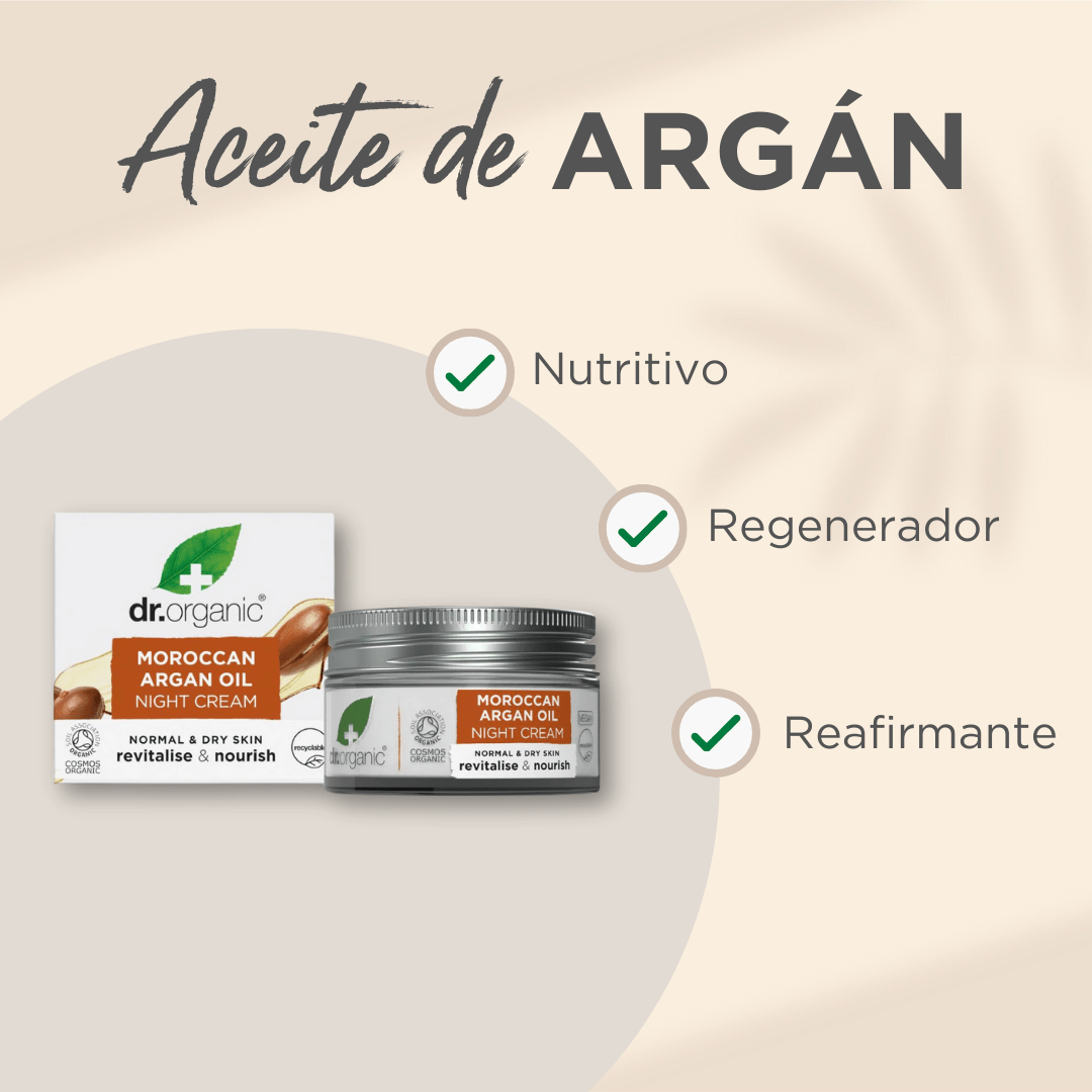 Crema de noche Aceite de Argán Marroquí para piel normal a seca 50ml - drorganic.es