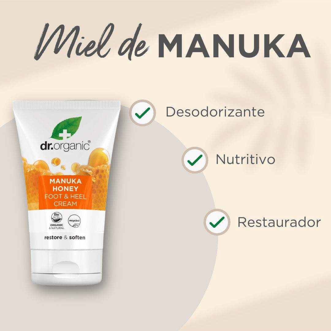 Crema de Pies y Talones Miel de Manuka 125ml - drorganic.es