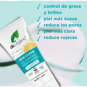 Crema Hidratante Control Skin Clear para piel acneica o manchas 50ml - drorganic.es