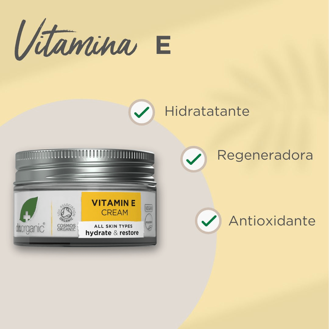 Crema Vitamina E para piel normal a seca 50ml - drorganic.es