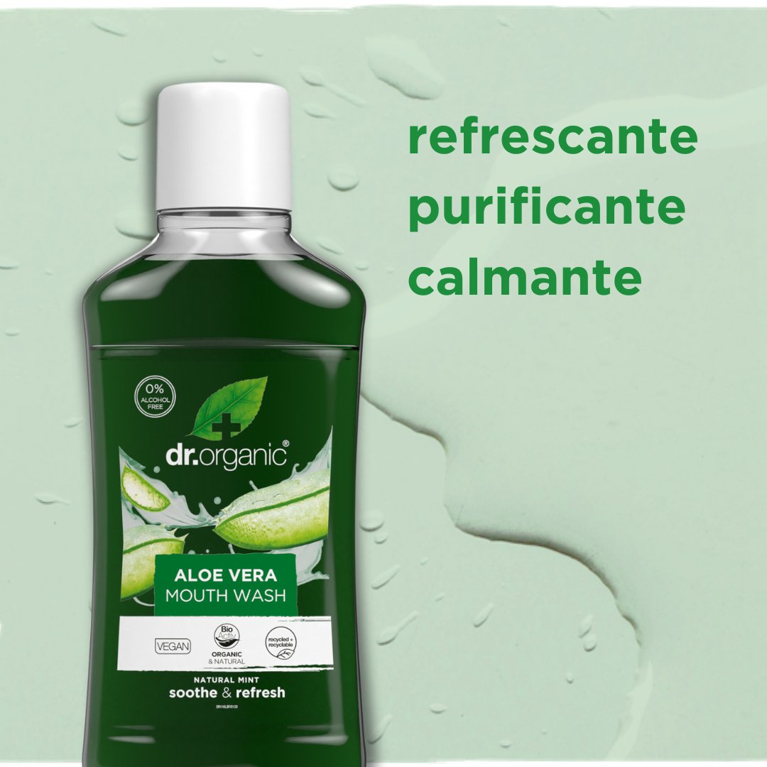 Enjuague Bucal Aloe Vera encías sensibles 500ml - drorganic.es