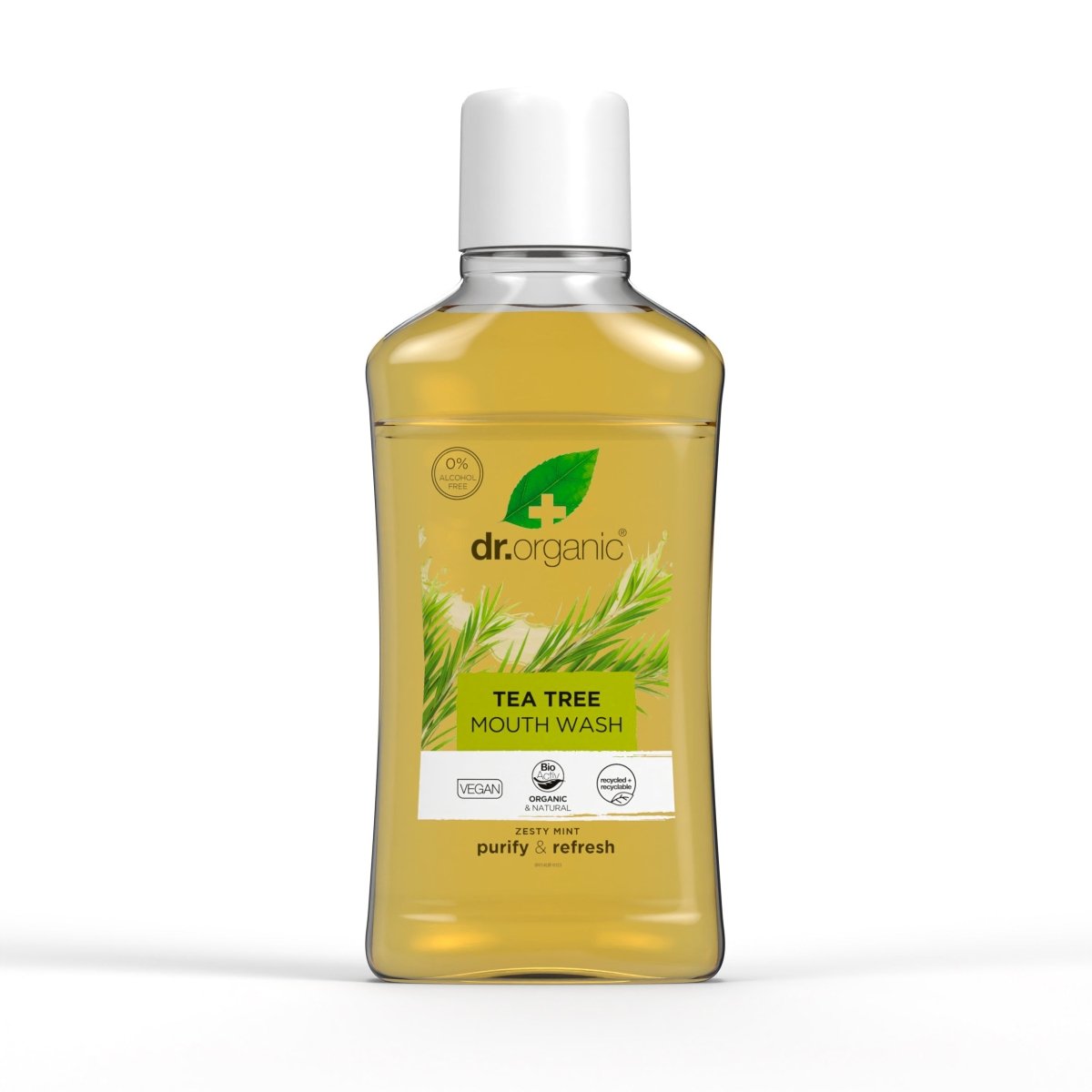 Enjuague bucal purificante Árbol de Té 500ml - drorganic.es