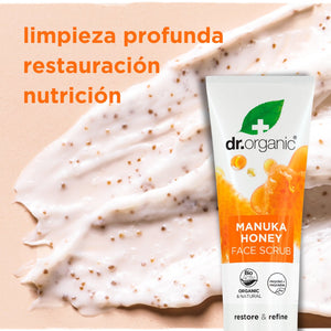 Exfoliante Facial Miel de Manuka para piel seca y sensible 125ml - drorganic.es