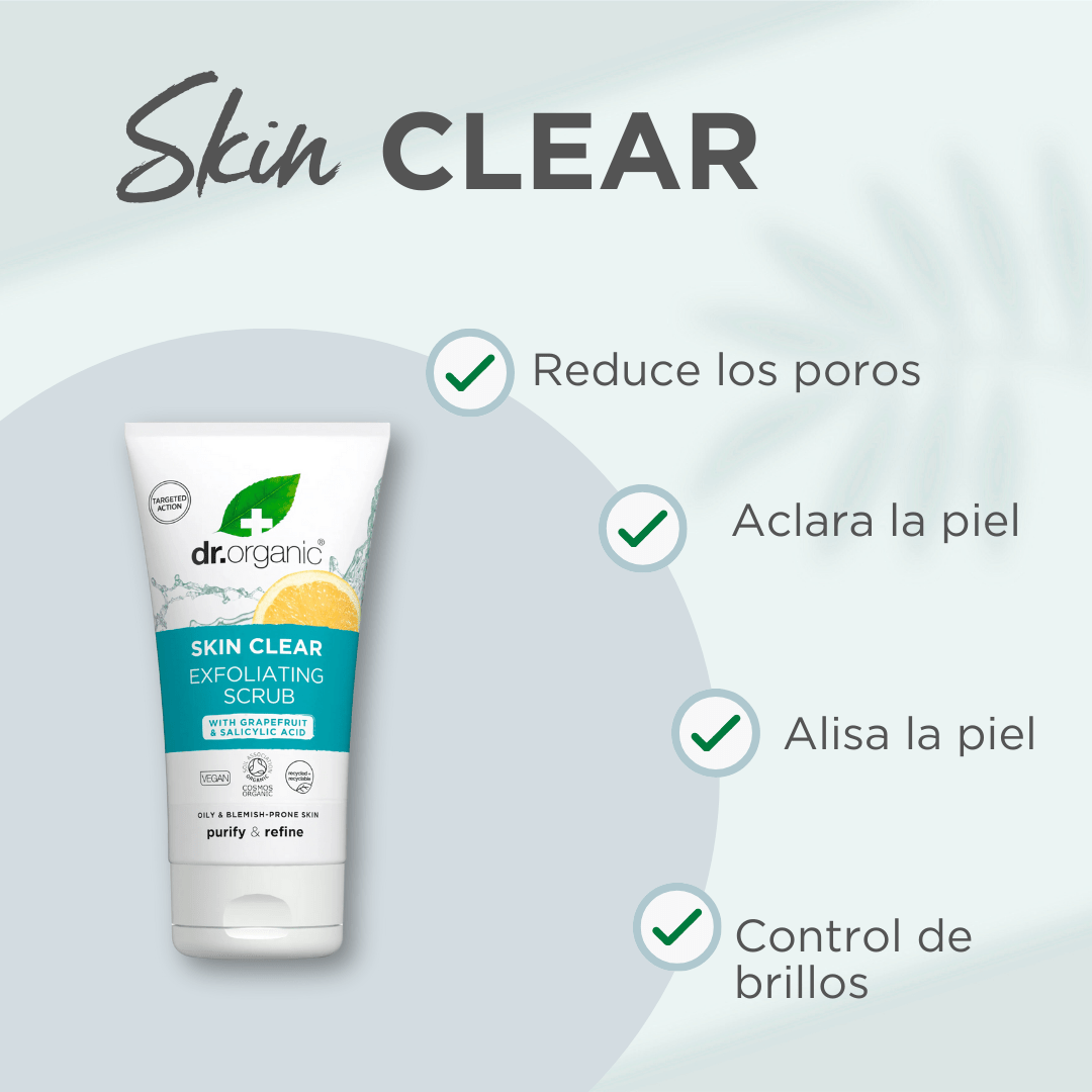 Exfoliante Facial Skin clear para piel acneica o manchas 150ml - drorganic.es