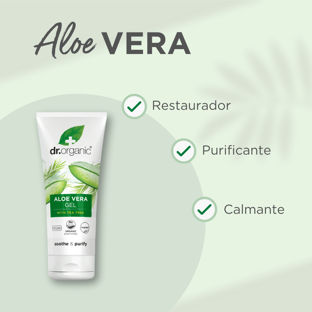 Gel Aloe Vera con Árbol de Té 200ml - drorganic.es
