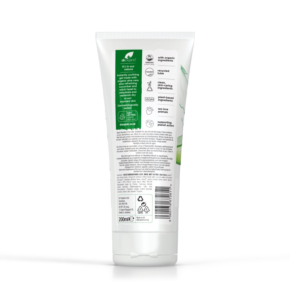 Gel Aloe Vera con pepino 200ml - drorganic.es