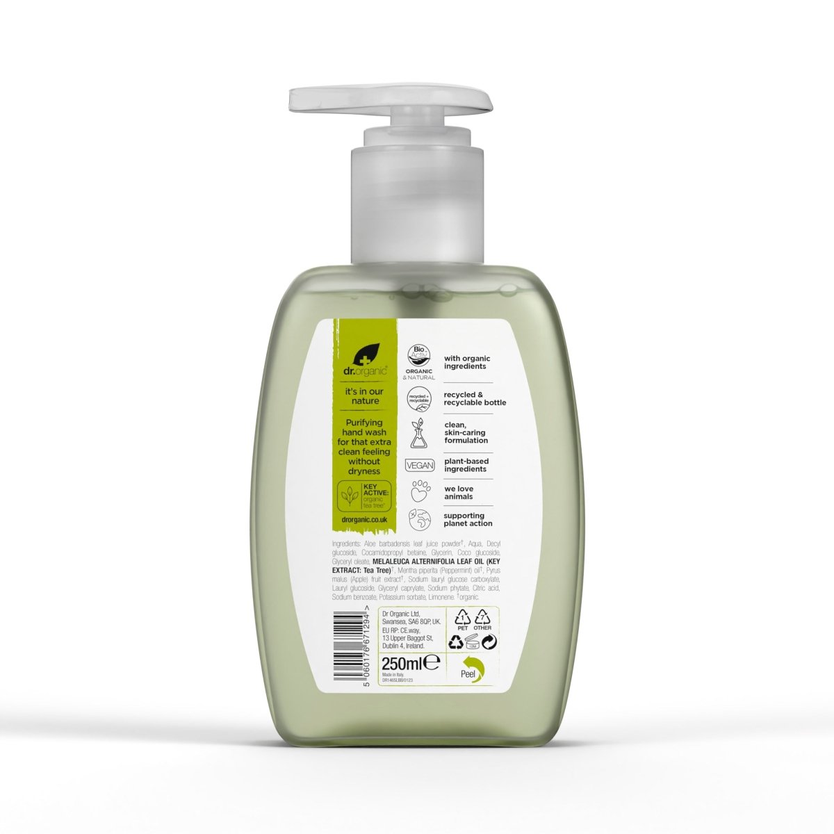 Jabón de manos purificante Árbol de Té 250ml - drorganic.es